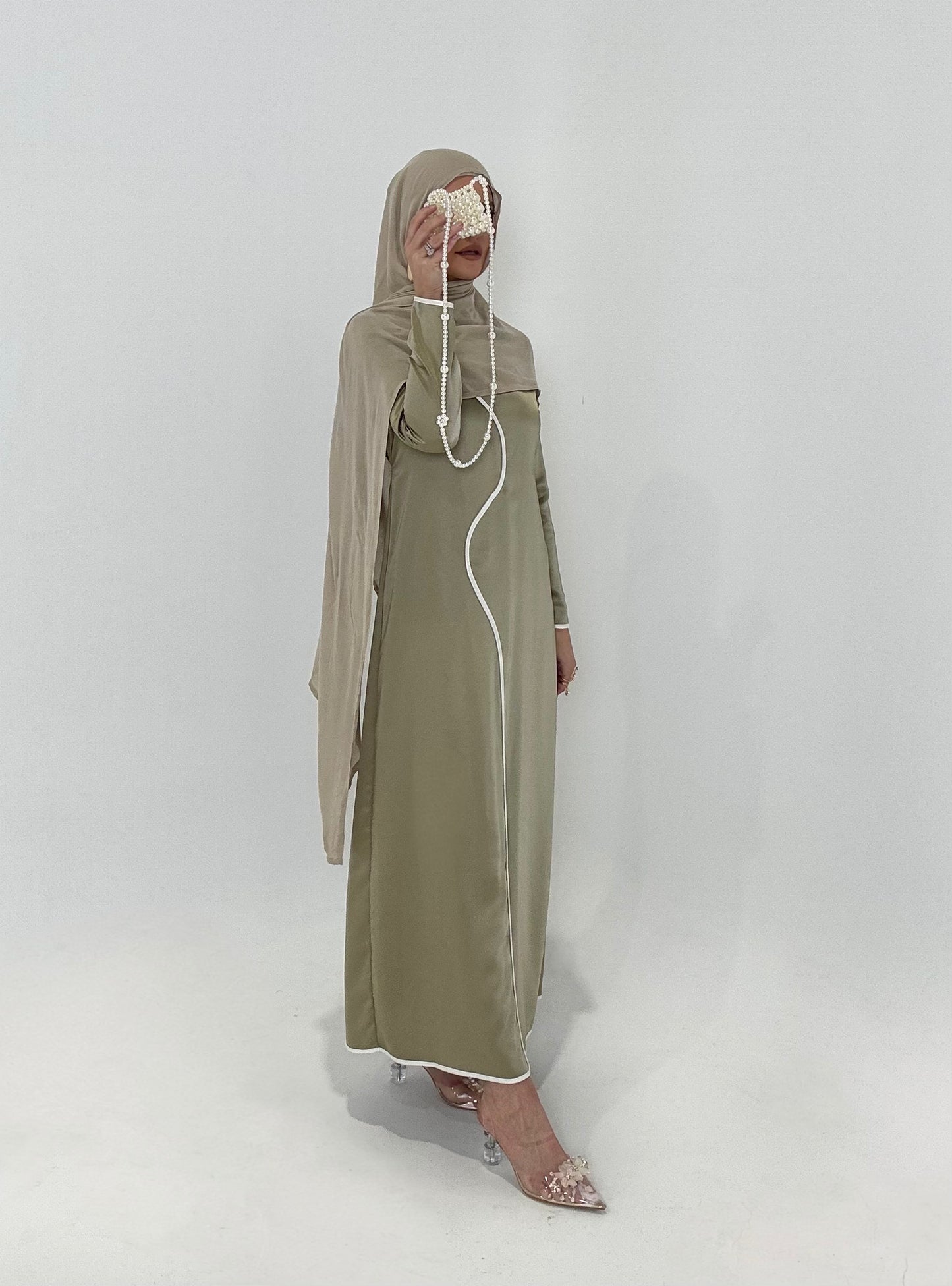 'Noor' Olive Green Abaya