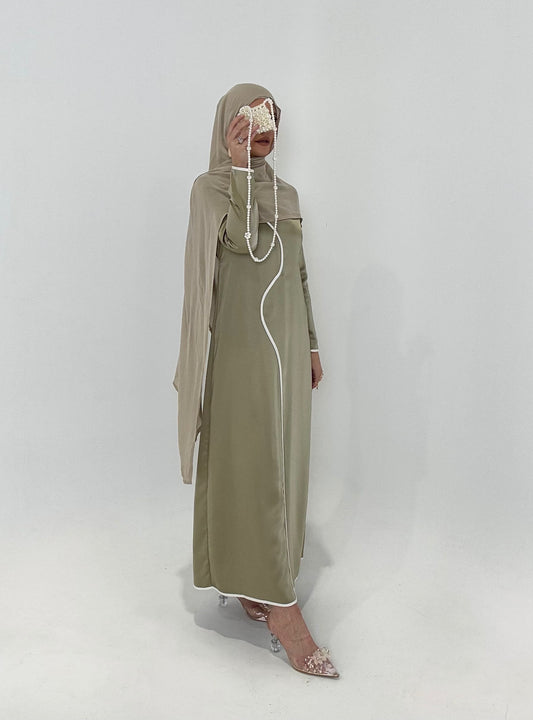 'Noor' Olive Green Abaya