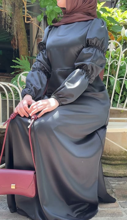 'Qamar' Black Evening Dress