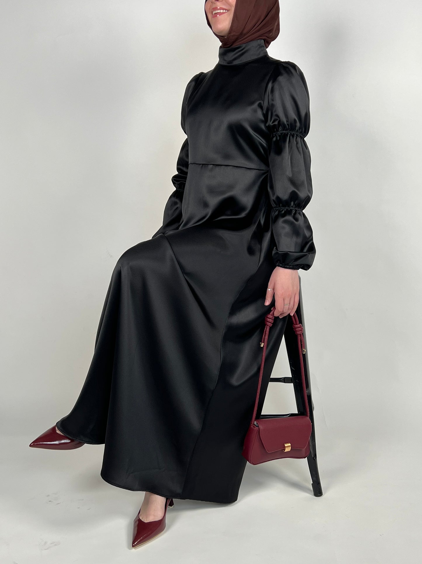 'Qamar' Black Evening Dress