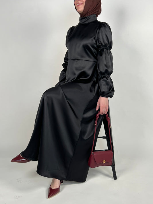 'Qamar' Black Evening Dress
